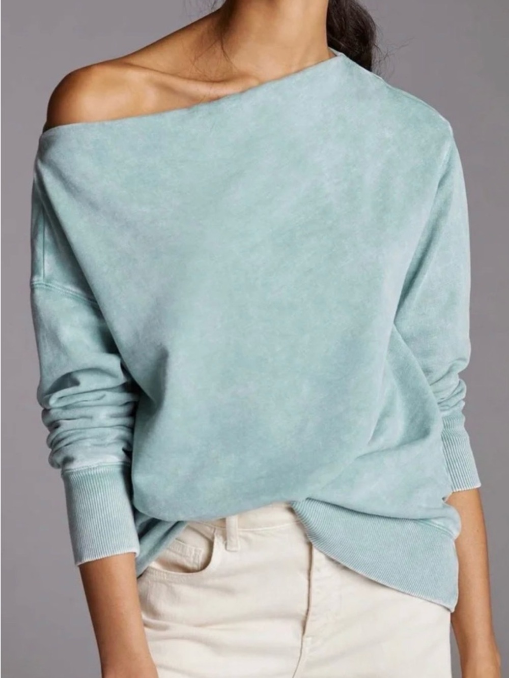 Anthropologie Pilcro Boatneck Tunic Pullover in Light Denim